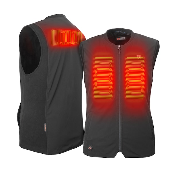 Mobile Warming Unisex Peak Heated Vest, Up to 10 hours Heating Time, 4 Heat Settings, Black, M - MWUV07010320