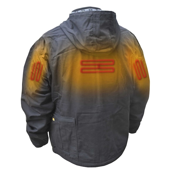 Dewalt Men's Heated Jacket, Black, Heats Up to 9 hr , 20 5 Outside Pockets, XL - DCHJ076ABD1-XL