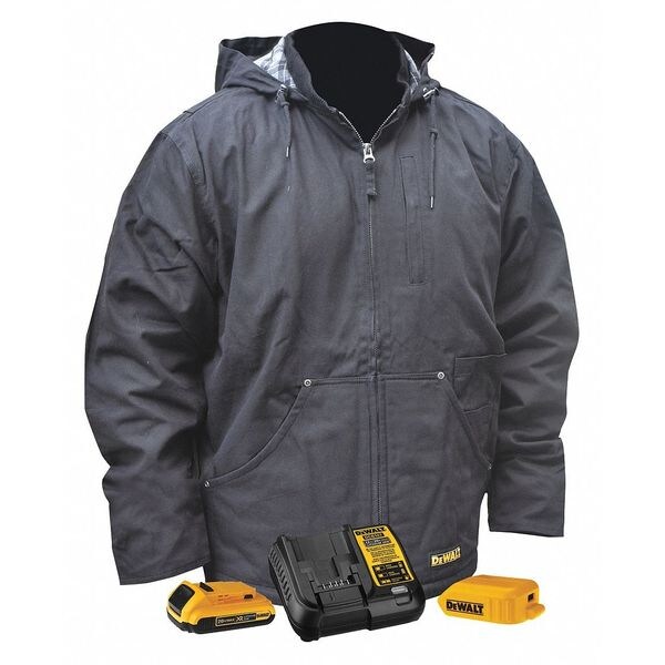 Dewalt Men's Heated Jacket, Black, Heats Up to 9 hr , 20 5 Outside Pockets, XL - DCHJ076ABD1-XL