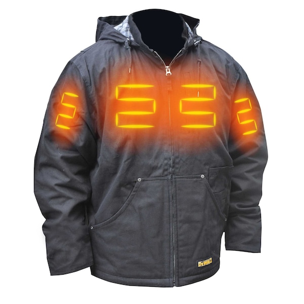 Dewalt Men's Heated Jacket, Black, Heats Up to 9 hr , 20 5 Outside Pockets, XL - DCHJ076ABD1-XL