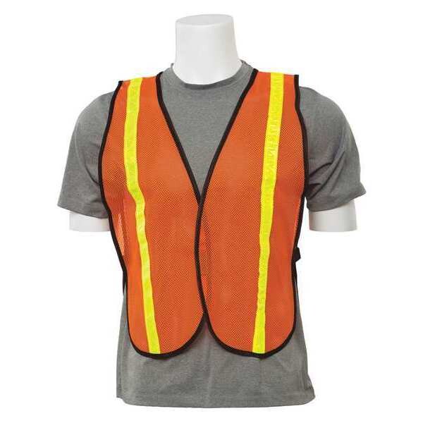 Erb Safety One Size Hi-Viz Vest with Stripe, Orange - 14601
