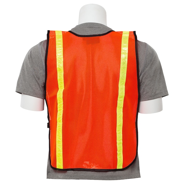 Erb Safety One Size Hi-Viz Vest with Stripe, Orange - 14601
