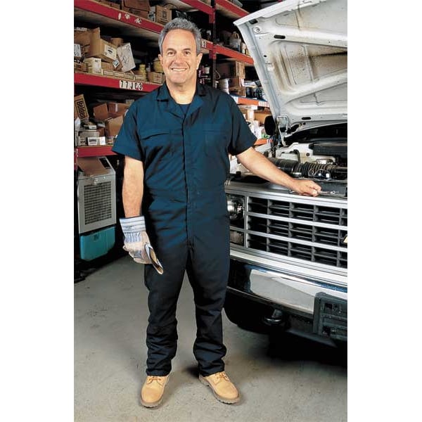 Vf Imagewear CP40 Short Sleeve Coverall, Cotton/Polyester, 5 oz Fabric Weight, 31 in Inseam, Navy, XL Regular - CP40NV RG XL