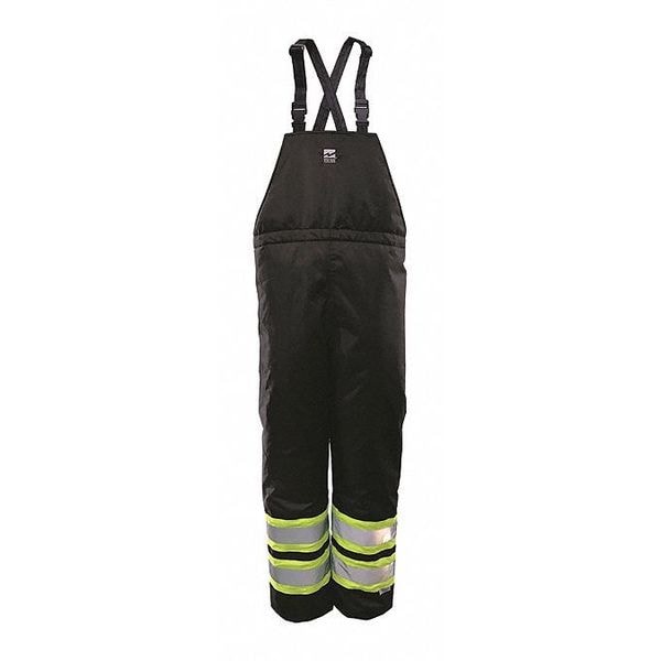 Open Road Bib Pants, Hi-Vis, Insulated, 150D, Black, L - 6326PB-L