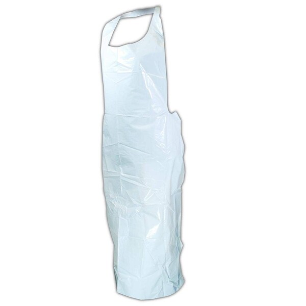 Magid EconoWear White 28 x 45 2 Mil Disposable Polyethylene Apron, 5bag, 100PK - DA2845W