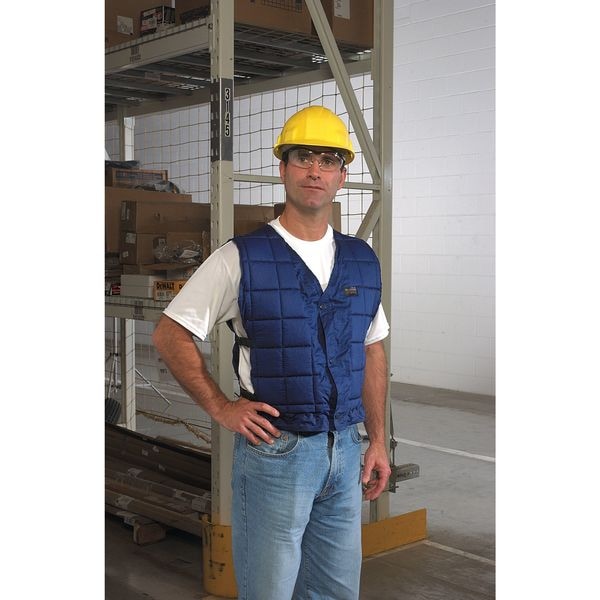 Allegro Industries Large Cotton Cooling Vest, Blue - 8401-03