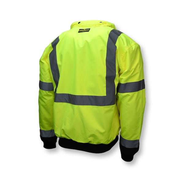 Radians Hi-Vis 2-in-1 Bomber Jacket, 100% Polyester Oxford, 300D, DWR Coated, Hi-Vis Green / Black, L - SJ110B-3ZGS-L