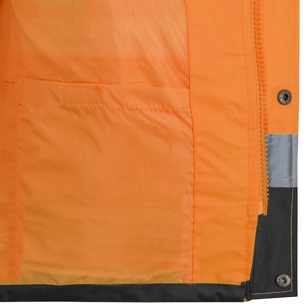 Pioneer Ripstop Jacket, Orange, 2XL, 300 Denier PU-Coated Ripstop Polyester, Black|Hi-Vis Orange, 2XL - V1200251U-2XL