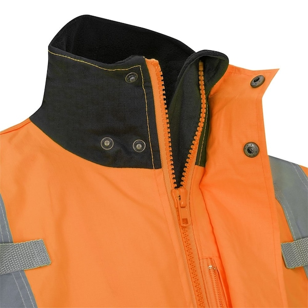 Pioneer Ripstop Jacket, Orange, 2XL, 300 Denier PU-Coated Ripstop Polyester, Black|Hi-Vis Orange, 2XL - V1200251U-2XL