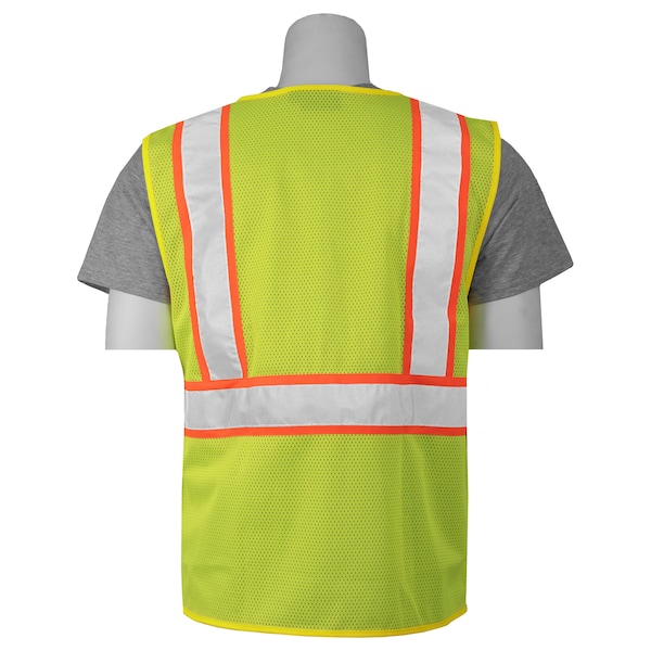 Deltaplus S384 Mesh Safety Vest, Class 2, Hi-Viz Lime, No Pockets, MD - 66570