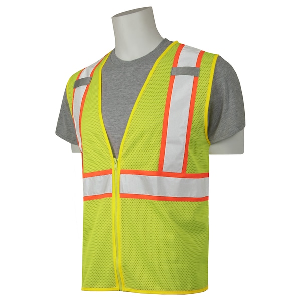 Deltaplus S384 Mesh Safety Vest, Class 2, Hi-Viz Lime, No Pockets, MD - 66570