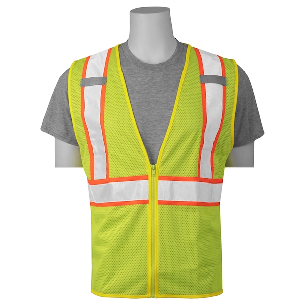 Deltaplus S384 Mesh Safety Vest, Class 2, Hi-Viz Lime, No Pockets, MD - 66570