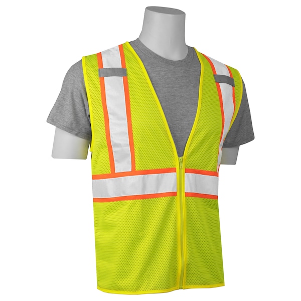 Deltaplus S384 Mesh Safety Vest, Class 2, Hi-Viz Lime, No Pockets, MD - 66570