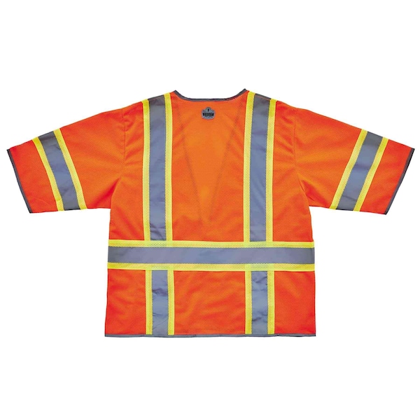 Ergodyne Orange Two-Tone Hi-Vis Class 3 Surveyor, Polyester, Orange, S/M - 8346Z