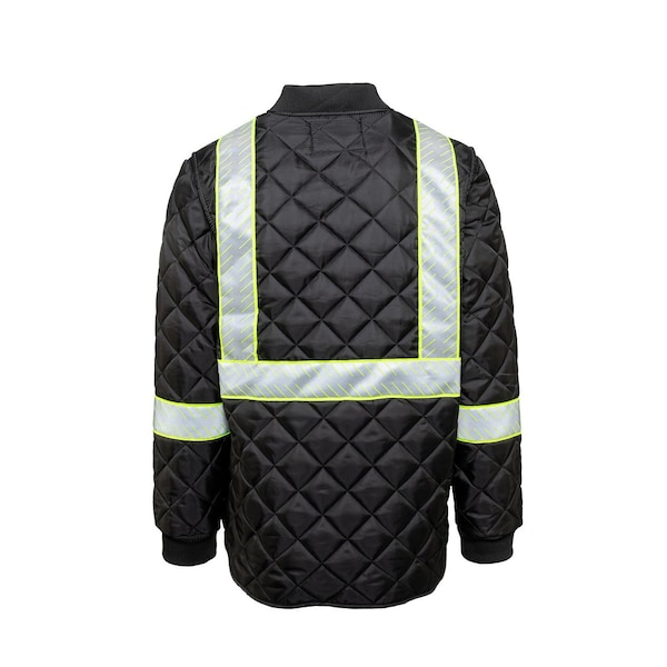 Game Workwear Hi-Vis Quilted Jacket, Nylon Taffeta Shell, Black, L - 1280