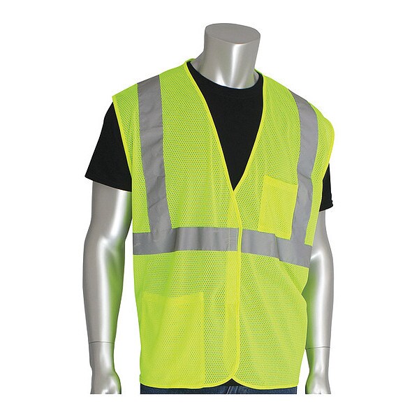 Pip Hi-Visibility Vest, 2 Pockets, Lime Yl, 4XL - 302-0702-LY/4X