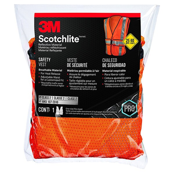 3M Orange Tekk Protection Hi-Viz Contruction Vest - 94625-80030T