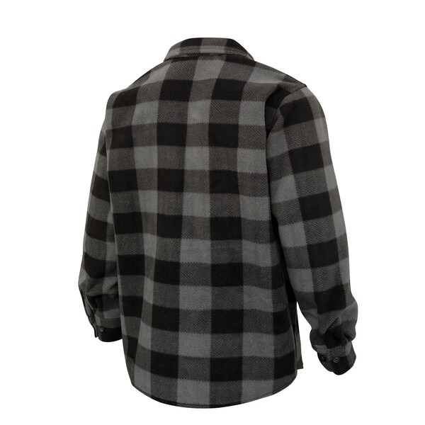 Tough Duck Buffalo Check Fleece Shirt, Grey, 3XL - I96421