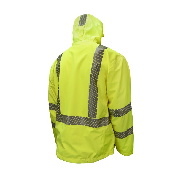 Radians Hi-Vis Rain Coat, Ripstop Waterproof Polyester, Class 3 Type R, Hi-Vis Green, M - RW11-3ZGR-M
