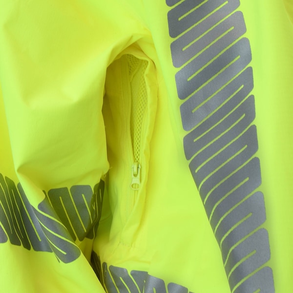 Radians Hi-Vis Rain Coat, Ripstop Waterproof Polyester, Class 3 Type R, Hi-Vis Green, M - RW11-3ZGR-M
