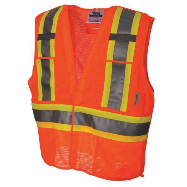 Viking Safety Vest, Mesh, Orange, 2XL/3XL - U6125O-2XL/3XL