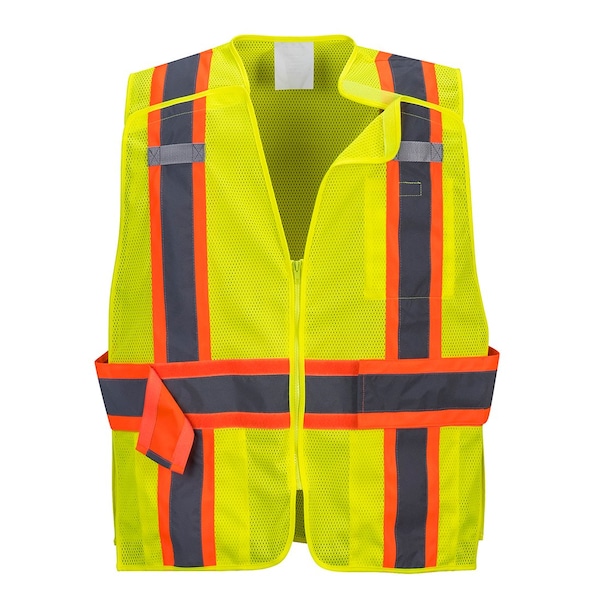 Portwest Hi-Vis Expandable Breakaway Vest L Class Class 2 , Zipper 3 Pockets, 2 Mic Tab - US385