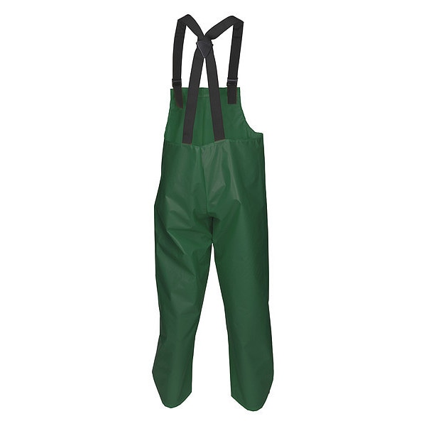 Mcr Safety Rain Bib Overall, Polyurethane, 31 in Inseam, 48 in Waist, 0.25 mm Thickness, Green, L - 568BFL
