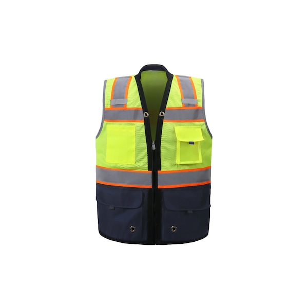 2W International Premium Surveyor Vest, Navy Blue, Medium, Class 2 - SV544NVC-2 M