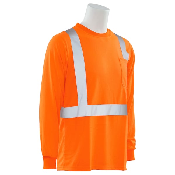 Deltaplus T-Shirt, Class2, Hi-Viz, Orange, XL, Material: 100% Polyester Jersey with Moisture Wicking - 61801
