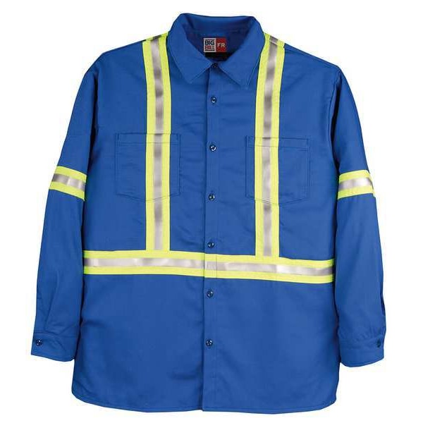 Big Bill Men's Flame-Resistant Collared Shirt, 8.7 cal/sq cm, XL, 12% Nylon, 88% Cotton - 235US7-XLT-BLR