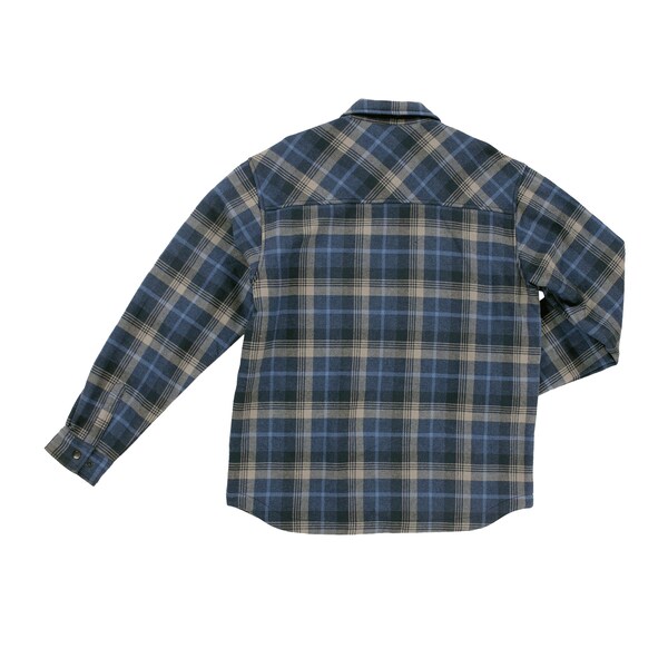 Tough Duck Sherpa Bonded Flannel Jac-Shirt, NV/GR - WS151