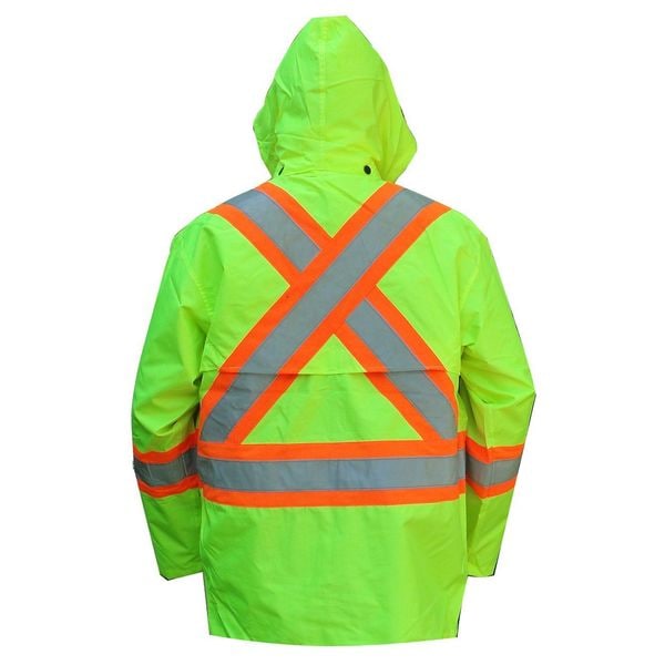 Viking Hi-Viz Safety Jacket, Polyester, Polyurethane, Class 3 Type R, Green, 3XL - 6323JG-XXXL