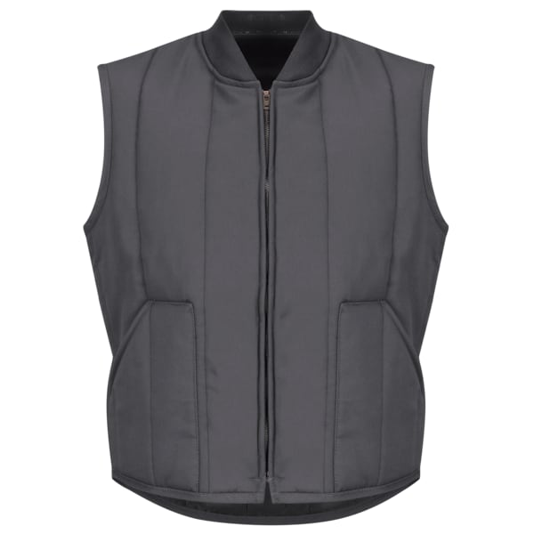 Red Kap Mns Charcoal Quilted Vest Patch Pkt, Cotton/Polyester, Zipper Closure, Gray - VT22CH RG S