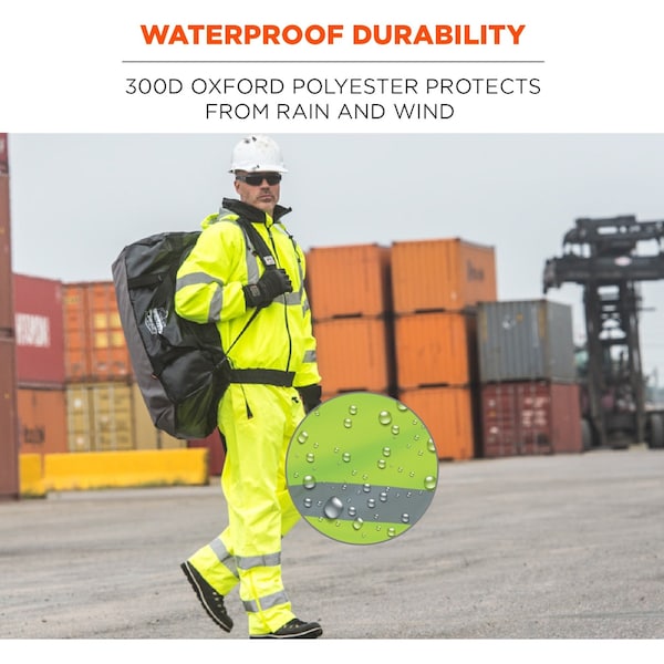Ergodyne Rain Pants, Breathable, Hi-Vis Lime, XL - 8915