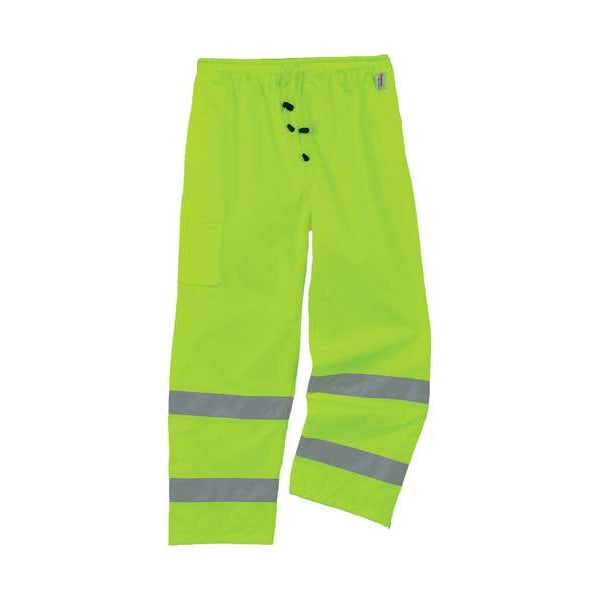 Ergodyne Rain Pants, Breathable, Hi-Vis Lime, XL - 8915