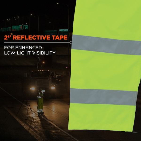 Ergodyne Rain Pants, Breathable, Hi-Vis Lime, XL - 8915