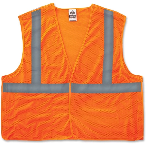 Glowear Safety Vest, Class 2, Hi-Vis, Breakaway, Mesh, 2XL/3XL, OE - EGO21067
