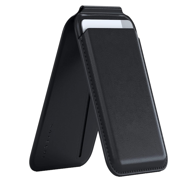 Satechi Vegan Leather Magentic Wallet Stand, Black - ST-VLWK