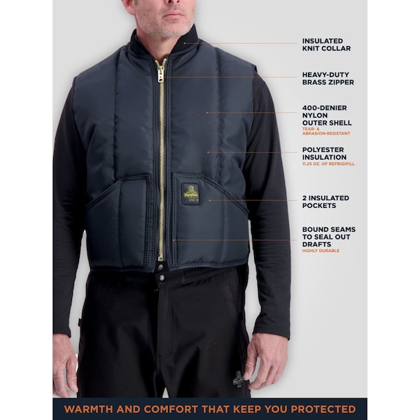 Refrigiwear 2XL Iron-Tuff Navy Vest - 0399RNAV2XL