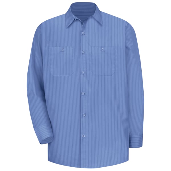 Red Kap Men's Long Sleeve Work Shirt, 65% Polyester / 35% Cotton, Button Closure, XL - SB12BS LN XL
