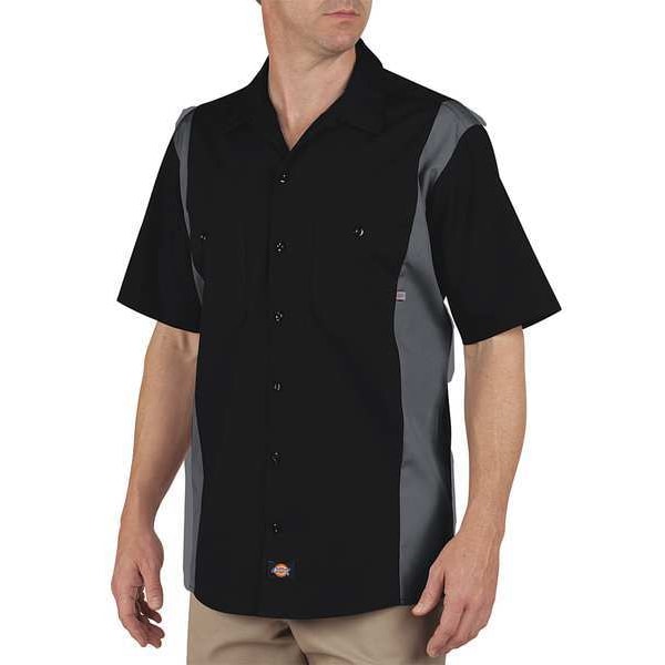 Dickies Men's Work Shirt, 35% Cotton, 65% Polyester, Button Down Closure, L - 24BKCH TL L
