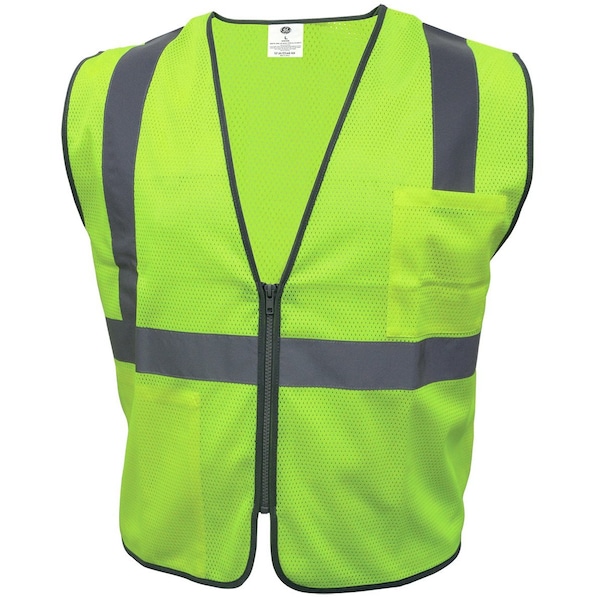 Ge Hi-Vis Safety Vest L Class 2 , Zipper 2 Pockets - GV076GL