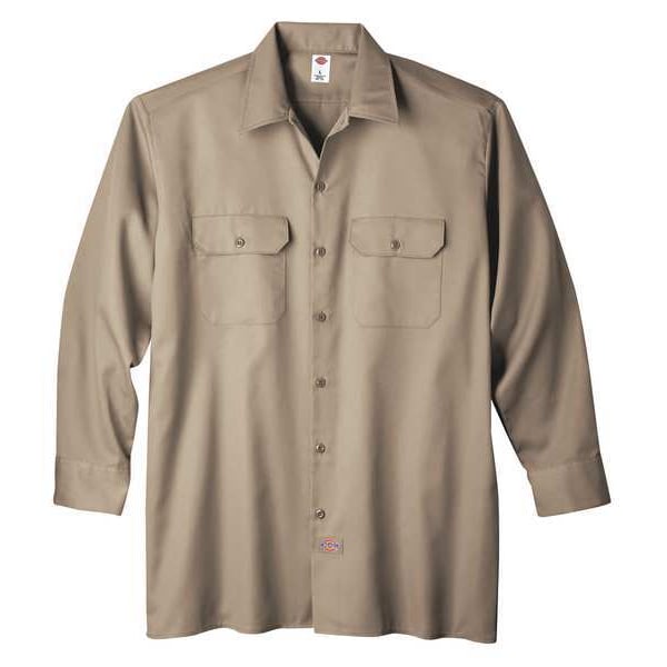 Dickies Men's Long Sleeve Work Shirt, Cotton/Polyester, Button Closure, 3XL - 5574KH TL 3XL