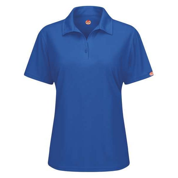Red Kap Women's Short Sleeve Polo, Polyester, Button Closure, 0 Pocket(s), Royal Blue - SK91RB SS L