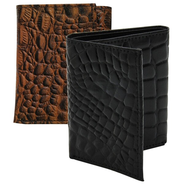 Blackcanyon Outfitters BCO RFID TRIFOLD WALLET/CROC EMB/BK/BR - BCO5503ZC