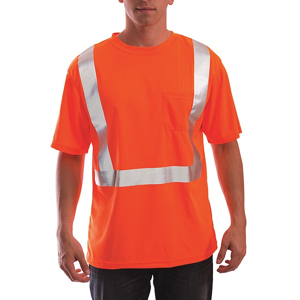 Tingley Job Sight Hi-Vis T-Shirt, Short Sleeve, Orange, XXL - S75029