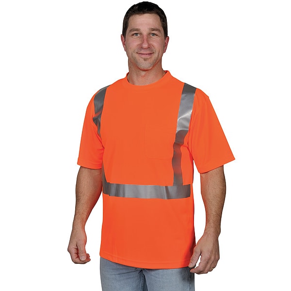 Tingley Job Sight Hi-Vis T-Shirt, Short Sleeve, Orange, XXL - S75029