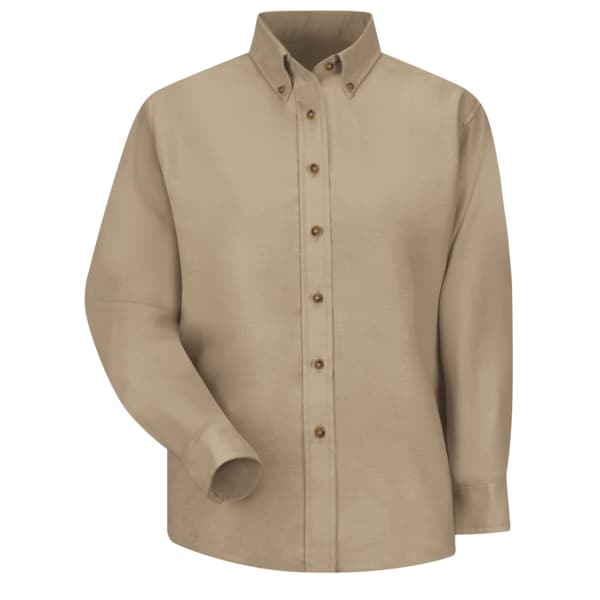 Red Kap Women's Long Sleeve Work Shirt, Cotton/Polyester, Buttons Closure, 0 Pocket(s), M - SP91KH RG 10