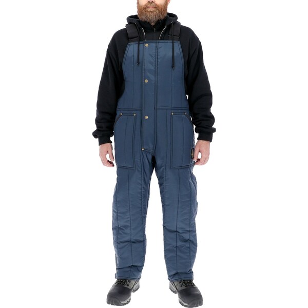 Refrigiwear Cooler Wear Bib Overalls, Ripstop Coated Nylon, Navy, XL - 0585RNAVXLG