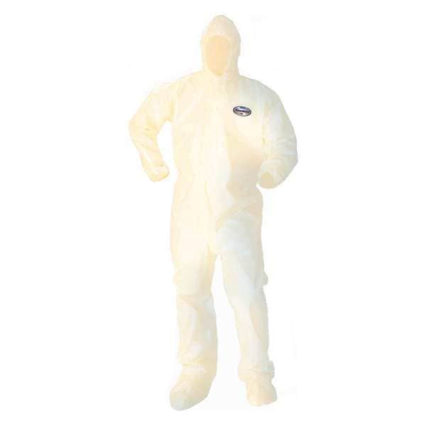 Kleenguard Disposable Coverall, Hooded, 2XL, KleenGuard(TM) A80, Zipper, Elastic Cuff, Attached Boots Ankle - 45665